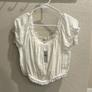 NEW American Eagle off the shoulder white crop top